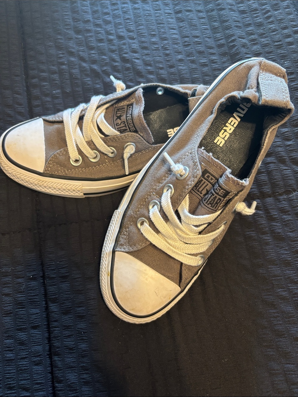 Converse Low-Top Canvas Sneakers in Grey and White